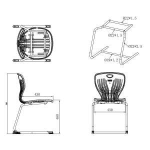Ученически стол RFG Maxima C, от VIII до XII клас, 43 х 45 х 46 cm, до 120 kg, небесносин