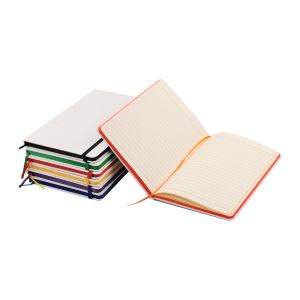 Office 1 Тефтер Viena, А5, с ластик, широки редове, 80 листа, бяло-син