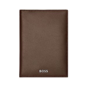 Hugo Boss Калъф за карти Classic Smooth, с 16 отделения, кафяв