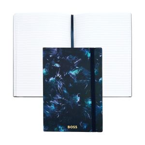 Hugo Boss Тефтер Tie-Dye Flower, A5, на редове, тъмносин