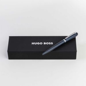 Hugo Boss Химикалка Contour Brushed, в кутия, тъмносиня