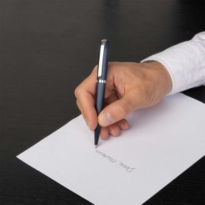 Hugo Boss Химикалка Contour Brushed, в кутия, тъмносиня