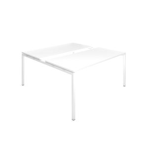 Заседателна маса Narbutas Nova, 1600 x 1640 x 740 mm, правоъгълен плот, ПДЧ 25 mm, бял меламин, бял метал, крак тип U