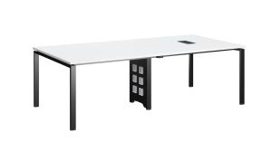 Заседателна маса RFG Monaco, 2400 х 1000 х 750 mm, ПДЧ 25 mm, бял плот, черни метални крака