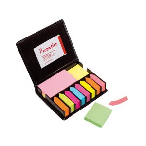 TOPS Самозалепващи се листчета и индекси ?Напомни ми?, цветни, в черна кожена кутия