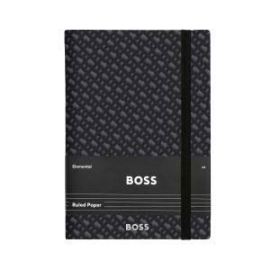 Hugo Boss Тефтер Monogram, A5, на редове, сив