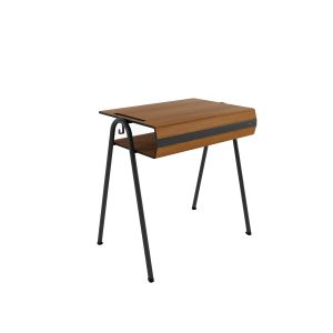 Чин RFG Dale, единичен, над VIII клас, 900 х 500 х 750 mm, HPL плот, тиково дърво, черен метал