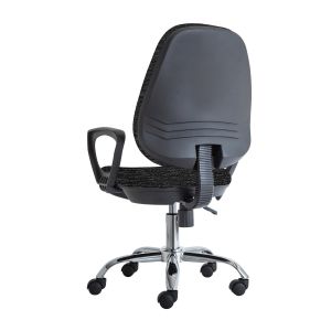 Ергономичен стол RFG Presto Chrome, текстил, до 120 kg, сив меланж