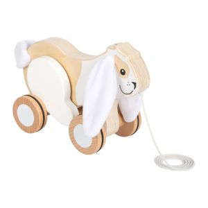 Small Foot Зайче за дърпане, дървено, с шумящи уши