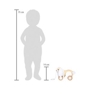 Small Foot Зайче за дърпане, дървено, с шумящи уши