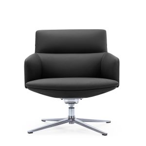 Кресло RFG Ray, екокожа, основа хром, черно