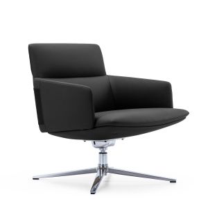 Кресло RFG Ray, екокожа, основа хром, черно