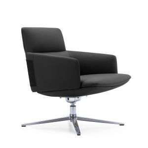 Кресло RFG Ray, екокожа, основа хром, черно