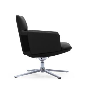 Кресло RFG Ray, екокожа, основа хром, черно