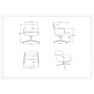 Кресло RFG Ray, екокожа, основа хром, черно