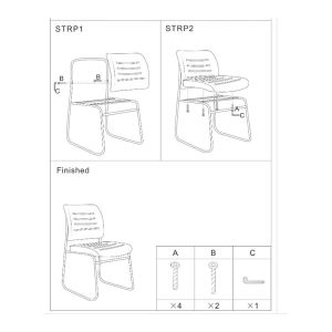 Посетителски стол RFG Axo M, екокожа, метална основа, до 120 kg, черен