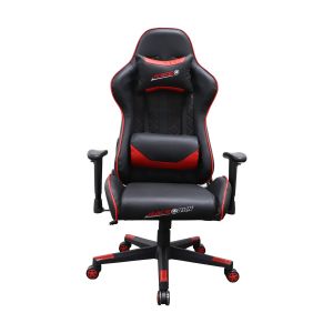 Геймърски стол RFG Race@Run, екокожа, полиамидна основа, до 130 kg, черна седалка, червена облегалка