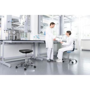 Лабораторен работен стол Bimos Labsit 9125, висок, до 120 kg, черен и зелен