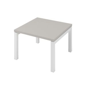 Ниска маса Narbutas Nova, 600 x 600 х 400 mm, квадратен плот, ПДЧ, перленосив меламин, бял метал, крак тип U