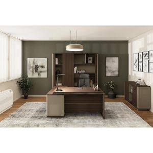 Ниска маса RFG Lisabon, 500 х 500 х 420 mm, квадратен плот, ПДЧ 25 mm, дъб и сиво