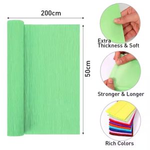 Foska Креп хартия, 50 х 200 cm, 10 листа, зелена