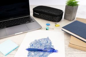 Eberhard Faber Гел ролер Click it, автоматичен, изтриваем, син