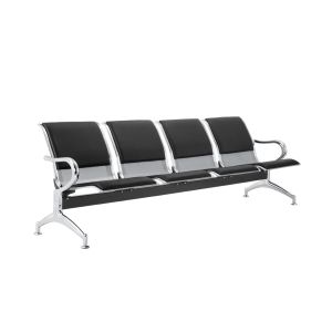 Посетителска пейка RFG Берн, с 4 места, екокожа, метални крака, 2360 х 680 х 770 mm