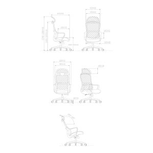 Директорски стол RFG Best HB, дамаска и меш, Tilt механизъм, до 120 kg, черна седалка, сива облегалка