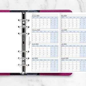 Filofax Пълнител за органайзер, А5, за 2024-2027 година, 4 години на страница в разгъвка