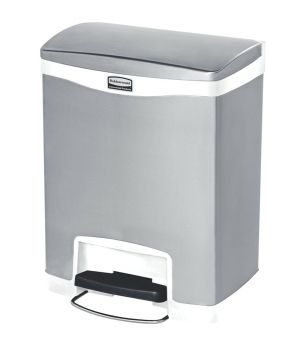 Кош Rubbermaid Slim Jim Front, метален, 30 L, бял, 42.75 x 32.59 x 55.52 cm