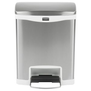 Кош Rubbermaid Slim Jim Front, метален, 30 L, бял, 42.75 x 32.59 x 55.52 cm
