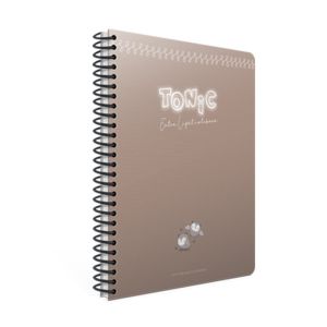 Gipta Тетрадка Tonik, А4, бяла хартия, широки редове, картонена корица, със спирала, 80 листа