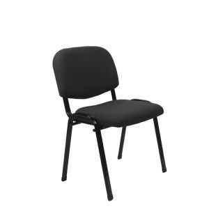 Посетителски стол Iso Iron Black, текстил, метална основа, до 120 kg, черен, 5 броя в комплект