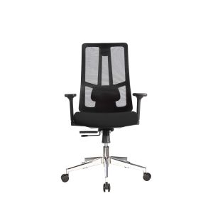 Ергономичен стол RFG Artur W, дамаска и меш, до 150 kg, черна седалка, черна облегалка