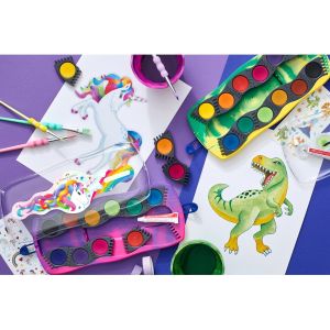 Faber-Castell Акварелни бои Динозавър Connector, 12 цвята