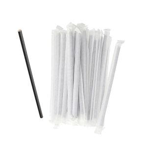 Сламки, хартиени, 20 cm, черни, 150 броя