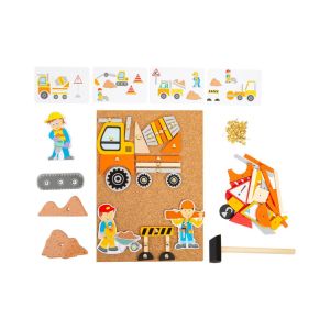 Small Foot Мозайка Строителна площадка, с чукче, дървена