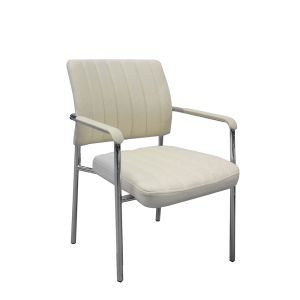 Посетителски стол RFG Glos M, екокожа, метална основа, до 120 kg, бежов, 4 броя в комплект