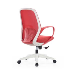 Офис стол RFG Egg W, дамаска и меш, полиамидна основа, до 130 kg, червен