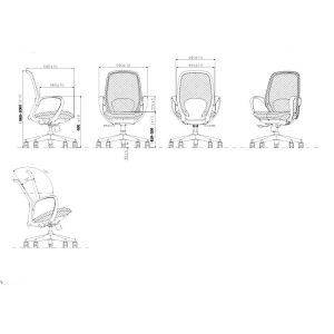 Офис стол RFG Egg W, дамаска и меш, полиамидна основа, до 130 kg, червен