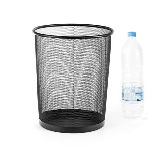 Кош за хартиени отпадъци Office 1, метален, мрежест, 20 L, черен, 29.5 x 35 cm