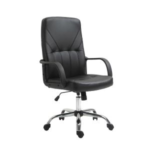 Директорски стол Mega Chrome, екокожа, Tilt механизъм, до 130 kg, черен