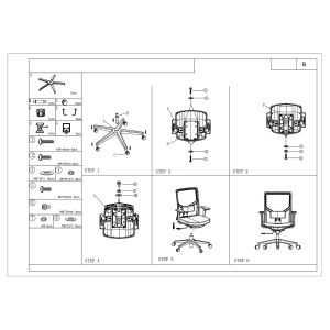 Ергономичен стол RFG Snow W, дамаска и меш, Multi-function механизъм, до 120 kg, светлосиня седалка, светлосиня облегалка