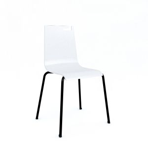 Стол RFG Solo Polywood, 400 х 400 х 810 mm, до 120 kg, бял, черен метал, сглобена мостра