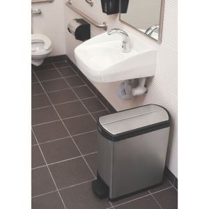 Кош Rubbermaid Slim Jim End, метален, 30 L, черен, 54.94 x 25.65 x 58.78 cm