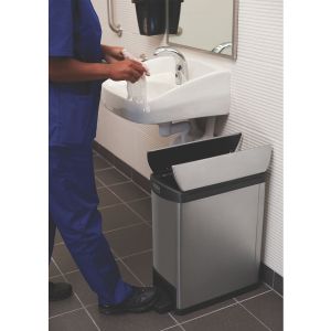 Кош Rubbermaid Slim Jim End, метален, 30 L, черен, 54.94 x 25.65 x 58.78 cm