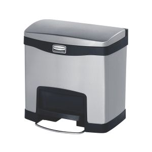 Кош Rubbermaid Slim Jim Front, метален, 15 L, черен, 39.57 x 30.23 x 39.95 cm
