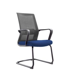 Посетителски стол RFG Smart M, дамаска и меш, до 120 kg, синя седалка, сива облегалка, 2 броя в комплект