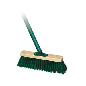 Метла York, индустриална, дървена, с конусовидна резба, 30 cm, зелена