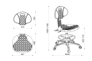 Лабораторен работен стол RFG Nero Ring, висок, полиуретан, до 130 kg, черен